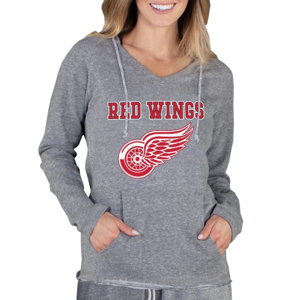Detroit Red Wings Concepts Sport Women's Mainstream Terry Tri-Blend Long Sleeve Hooded Top Discount