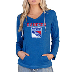 New York Rangers Concepts Sport Women's Mainstream Terry Tri-Blend Long Sleeve Hooded Top Online