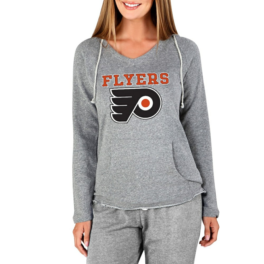 Philadelphia Flyers Concepts Sport Women's Mainstream Terry Tri-Blend Long Sleeve Hooded Top Outlet