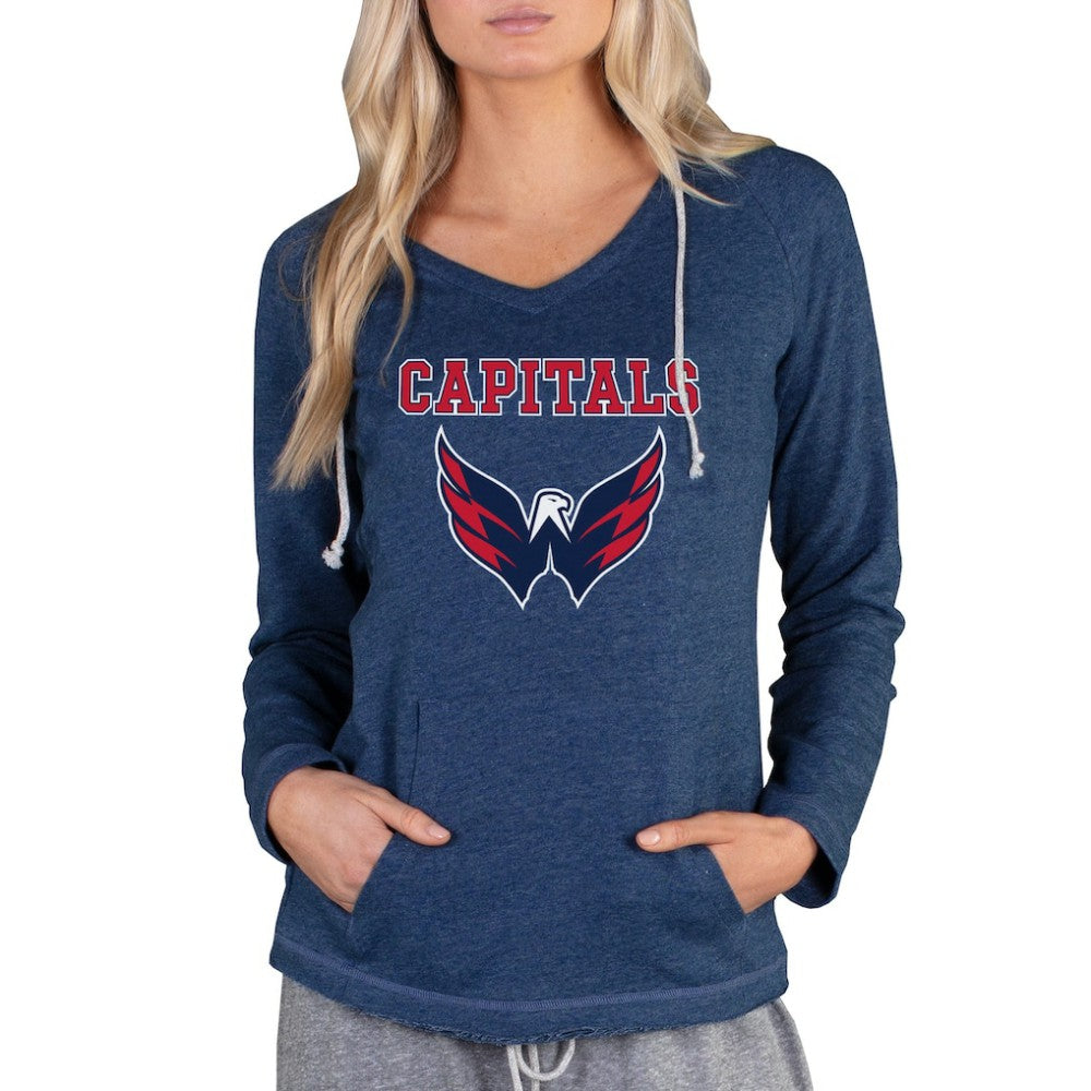 Washington Capitals Concepts Sport Women's Mainstream Terry Tri-Blend Long Sleeve Hooded Top Sale
