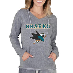 San Jose Sharks Concepts Sport Women's Mainstream Terry Tri-Blend Long Sleeve Hooded Top Online