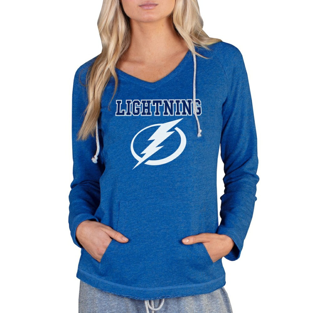 Tampa Bay Lightning Concepts Sport Women's Mainstream Terry Tri-Blend Long Sleeve Hooded Top Outlet