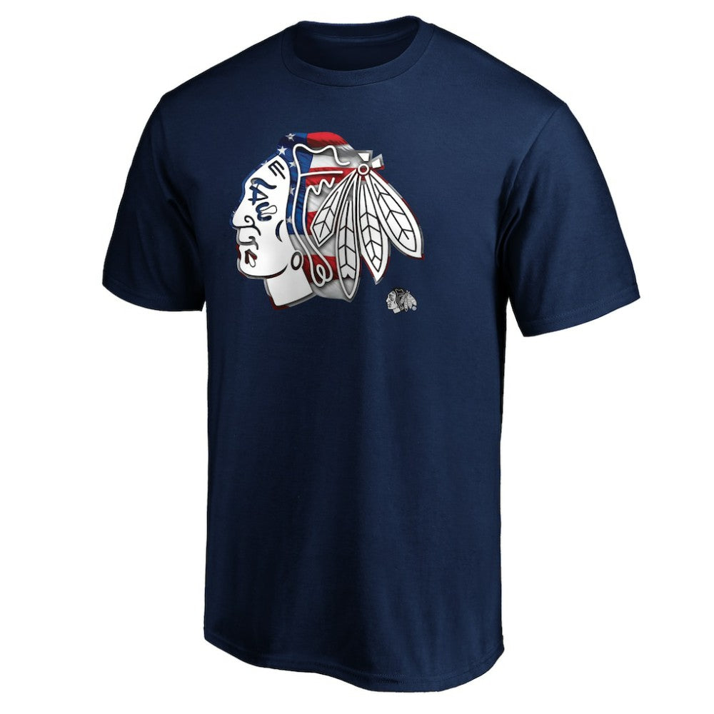 Chicago Blackhawks Banner Wave Logo T-Shirt Sale