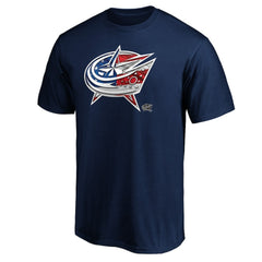 Columbus Blue Jackets Banner Wave Logo T-Shirt Sale