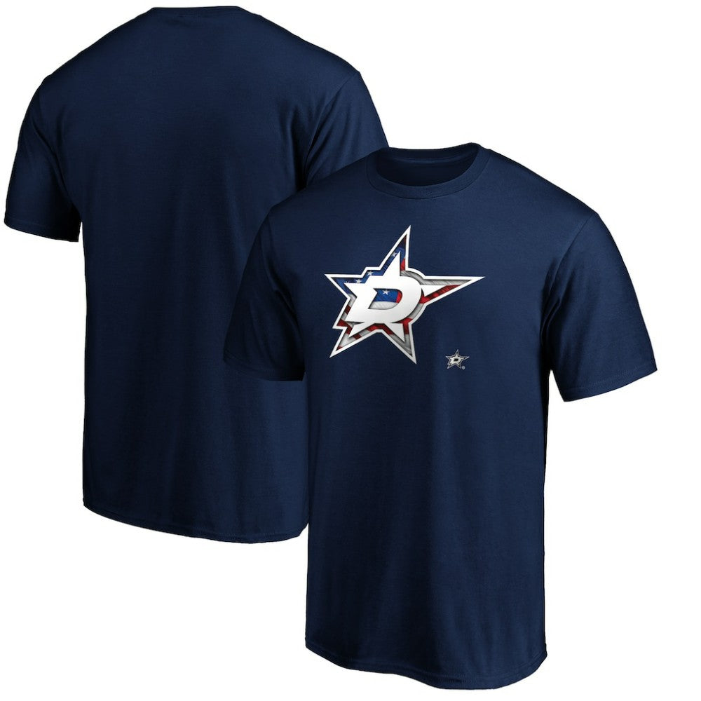 Dallas Stars Banner Wave Logo T-Shirt Discount