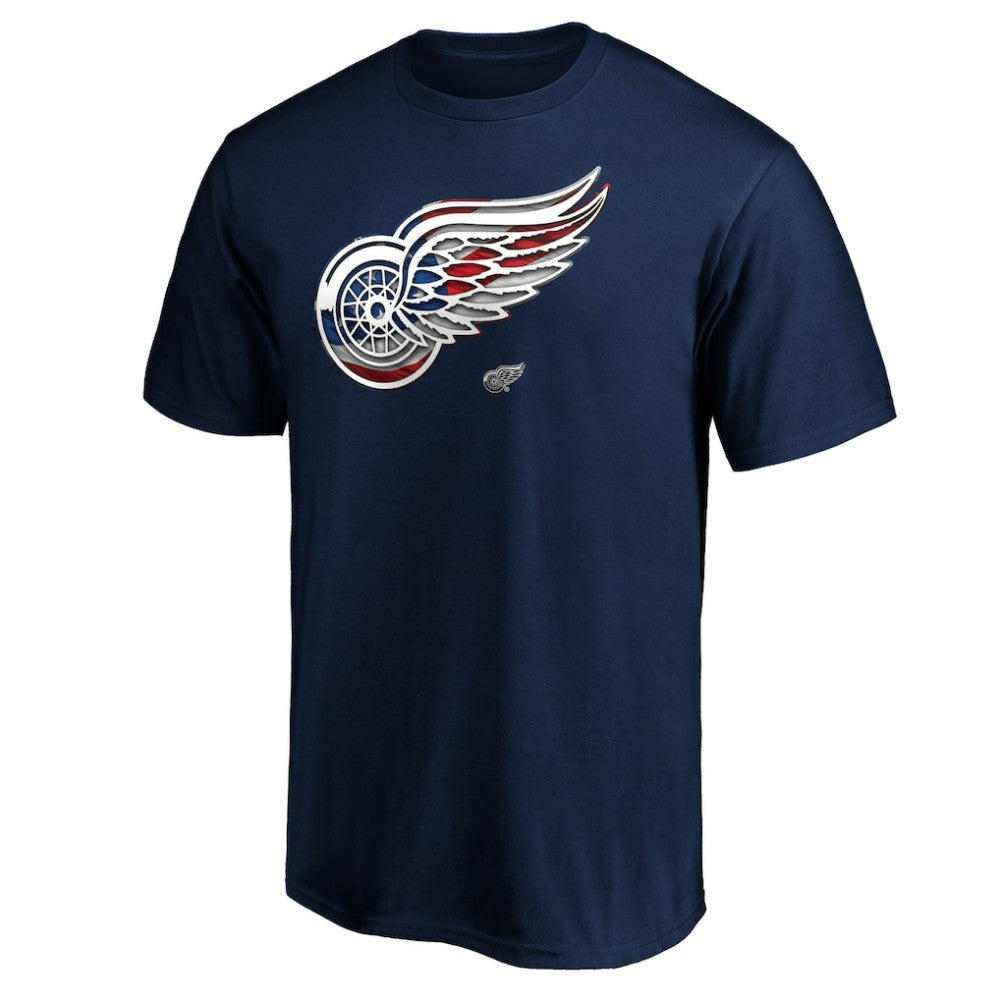 Detroit Red Wings Banner Wave Logo T-Shirt For Sale