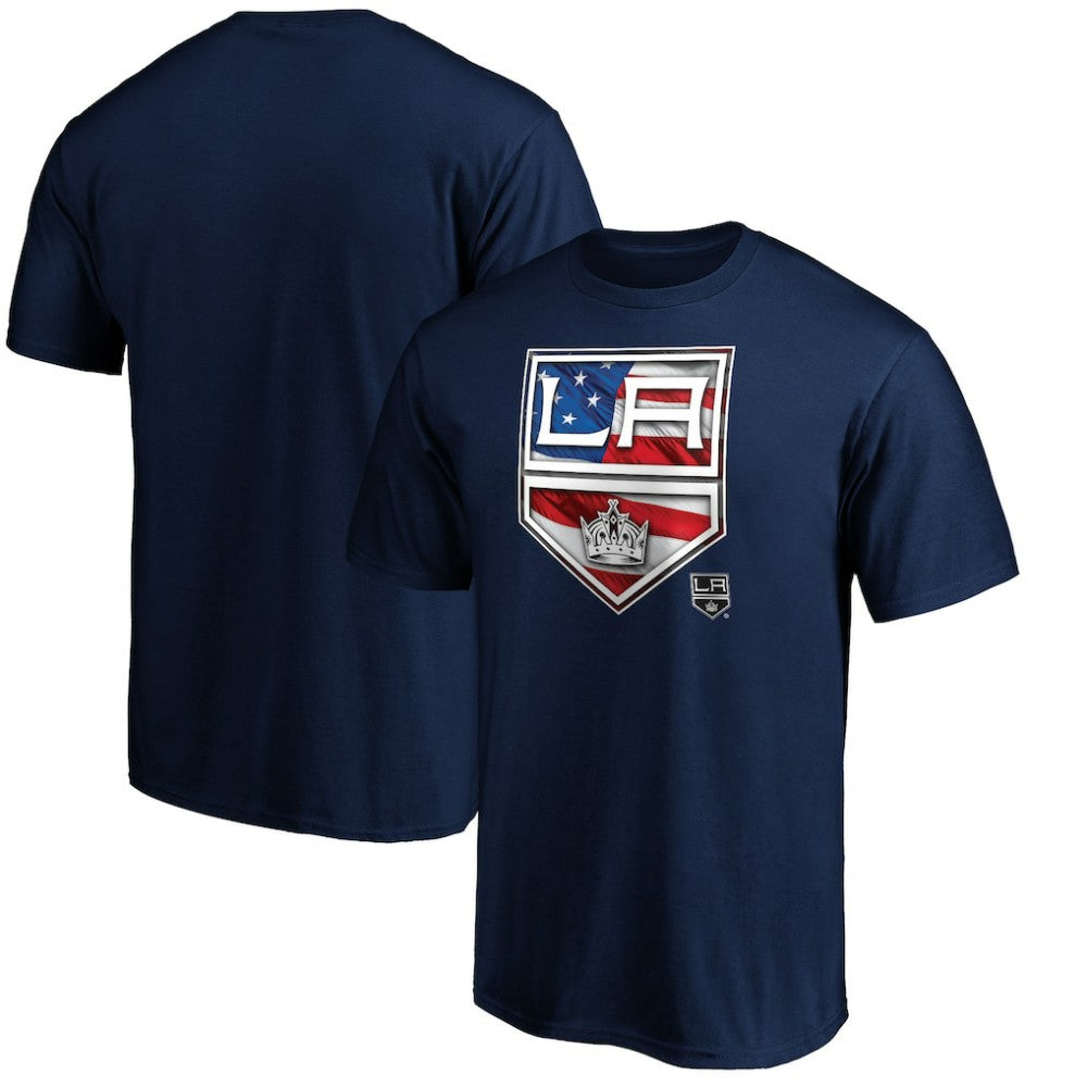 Los Angeles Kings Banner Wave Logo T-Shirt For Sale