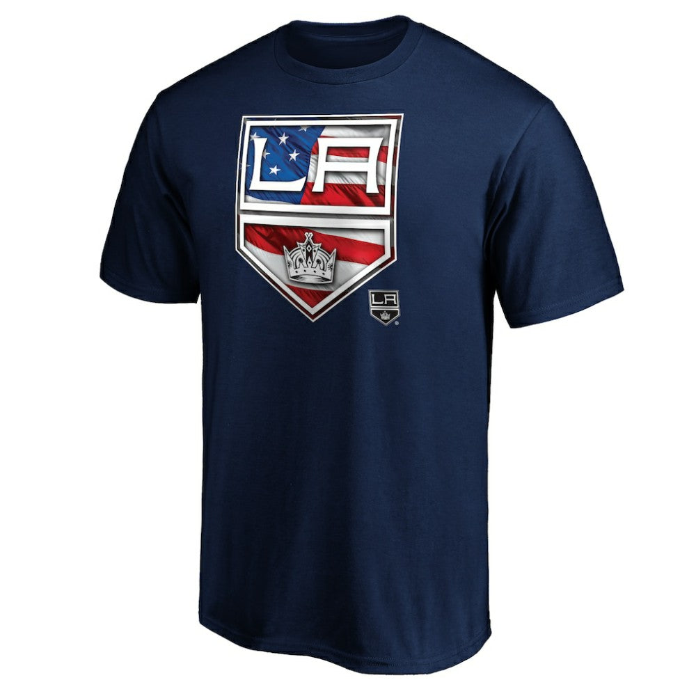 Los Angeles Kings Banner Wave Logo T-Shirt For Sale