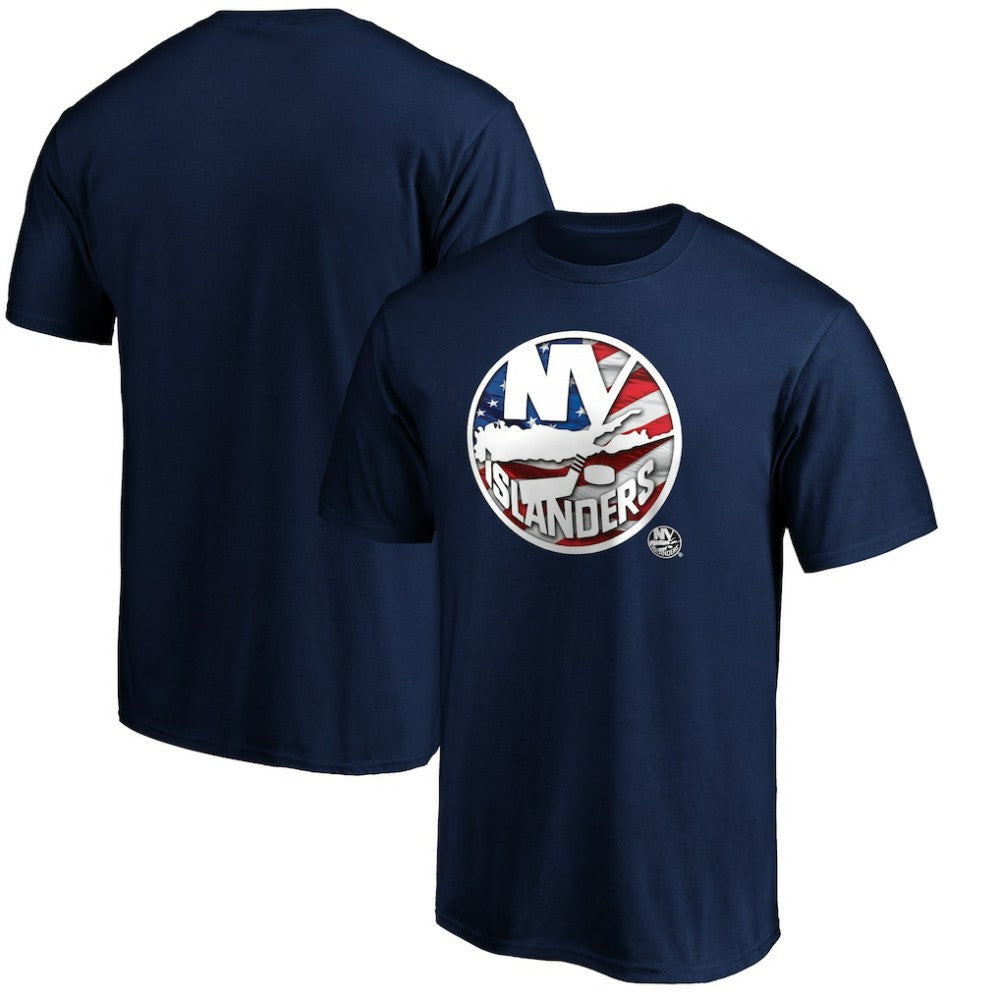 New York Islanders Banner Wave Logo T-Shirt For Sale