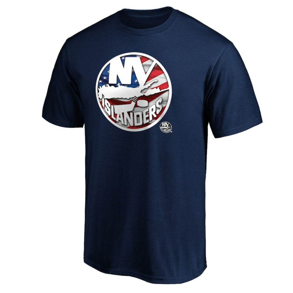 New York Islanders Banner Wave Logo T-Shirt For Sale