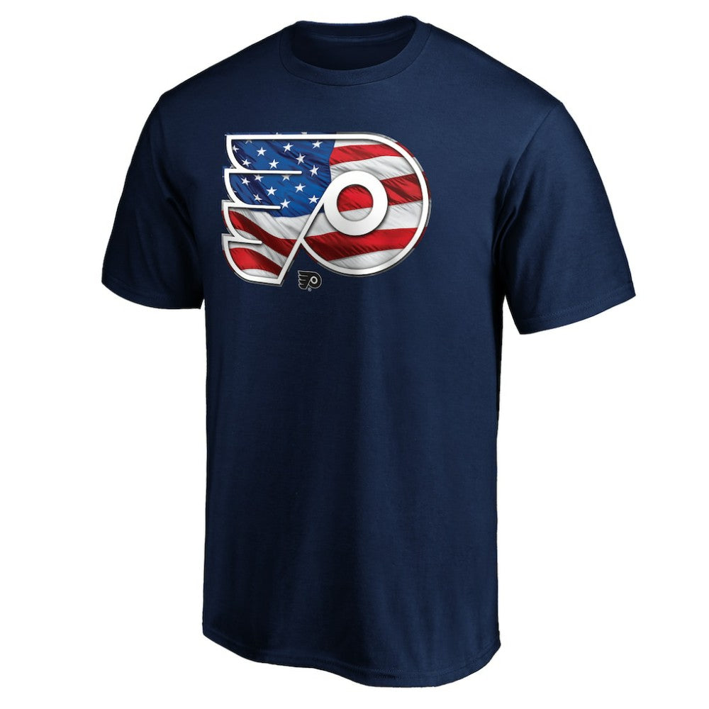 Philadelphia Flyers Banner Wave Logo T-Shirt On Sale