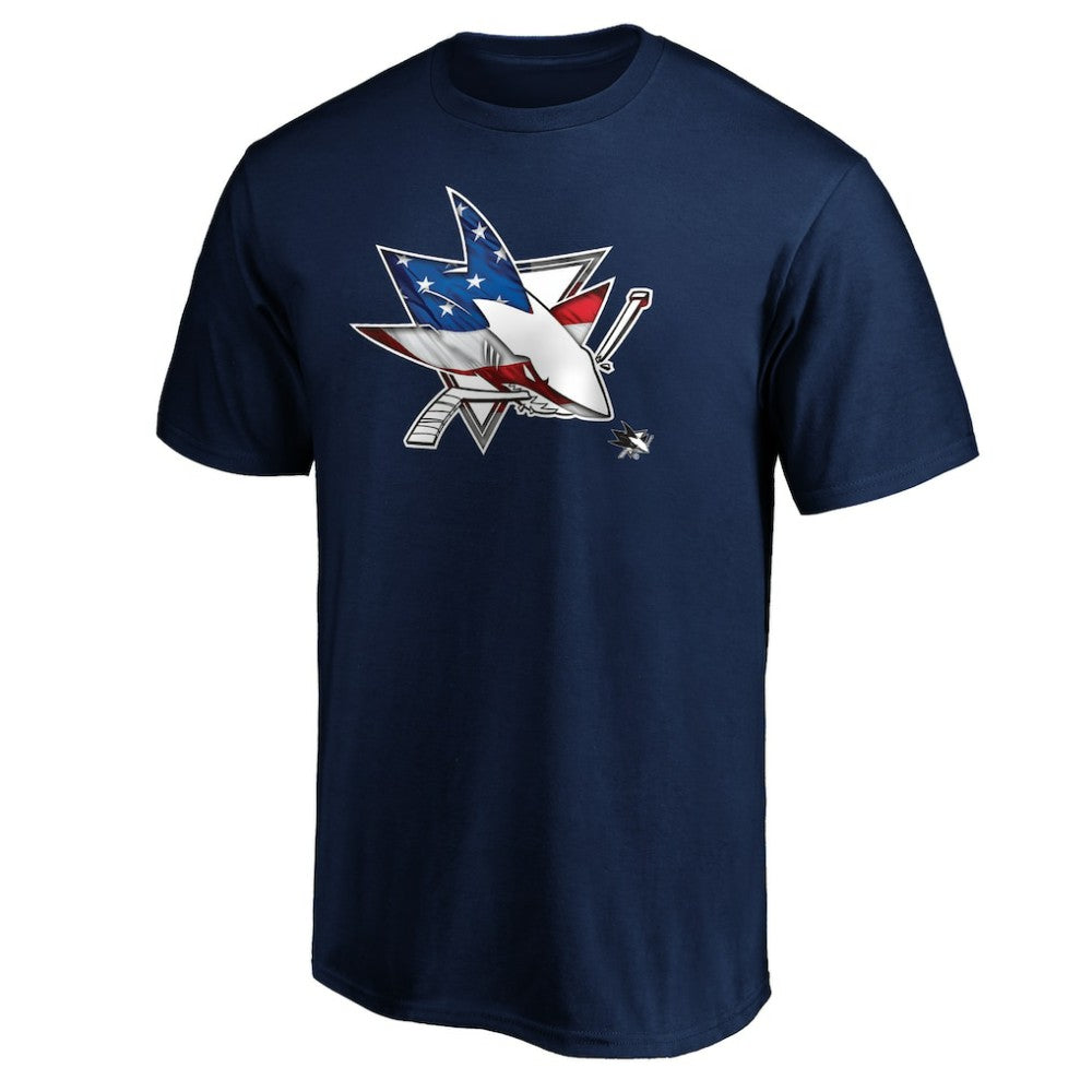 San Jose Sharks Banner Wave Logo T-Shirt For Sale