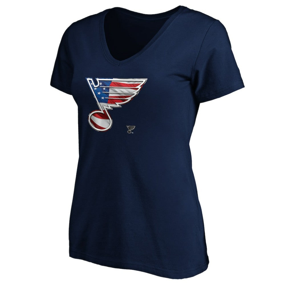 St. Louis Blues Women's Banner Wave Logo V-Neck T-Shirt T-Shirt Sale