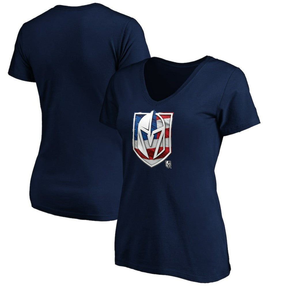 Vegas Golden Knights Women's Banner Wave Logo V-Neck T-Shirt T-Shirt For Sale