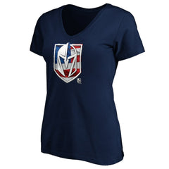 Vegas Golden Knights Women's Banner Wave Logo V-Neck T-Shirt T-Shirt For Sale