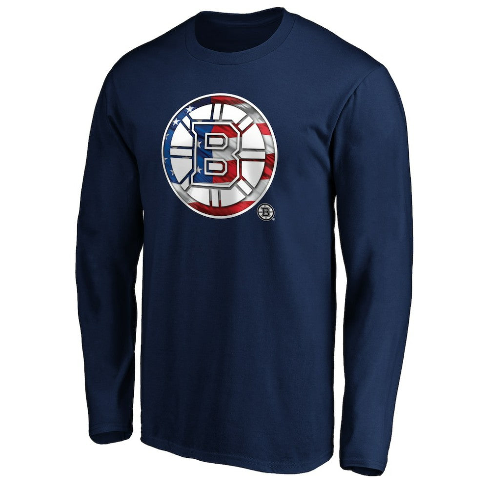 Boston Bruins Banner Wave Logo Long Sleeve T-Shirt Sale