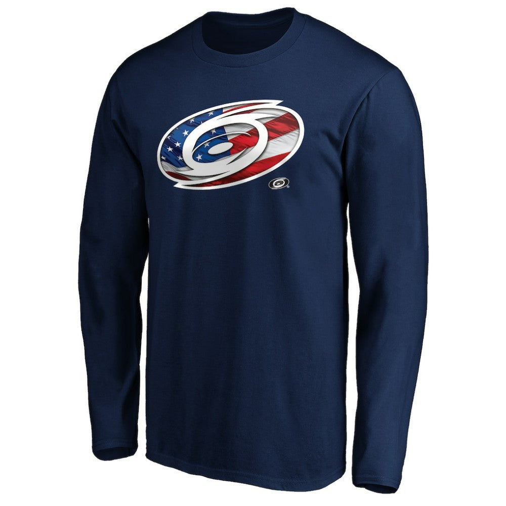 Carolina Hurricanes Banner Wave Logo Long Sleeve T-Shirt Sale