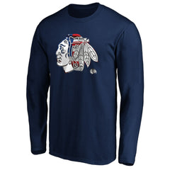 Chicago Blackhawks Banner Wave Logo Long Sleeve T-Shirt Sale