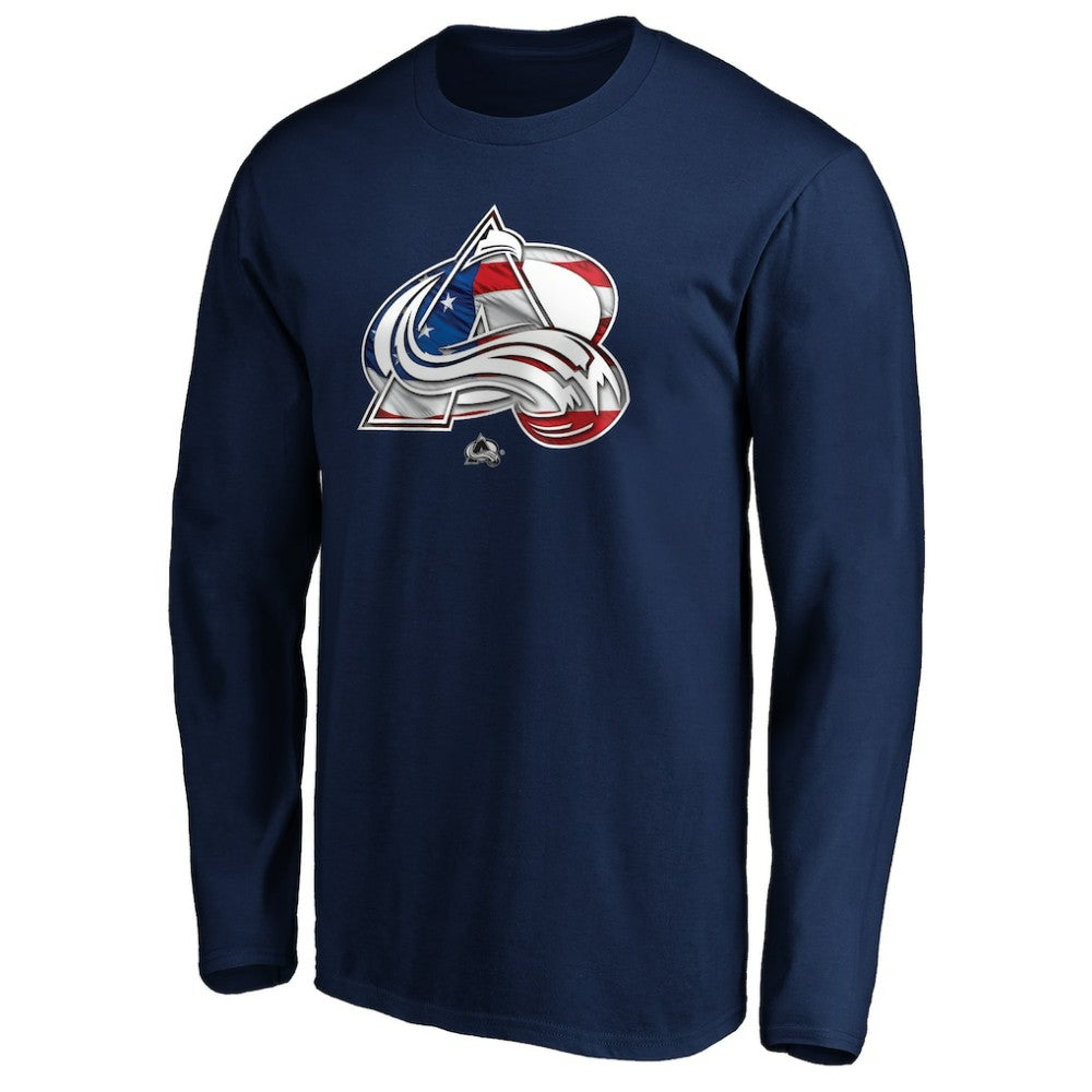 Colorado Avalanche Banner Wave Logo Long Sleeve T-Shirt Outlet