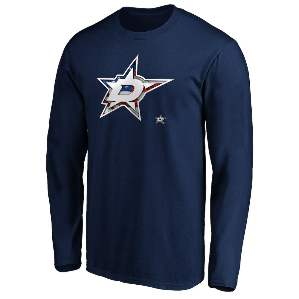 Dallas Stars Banner Wave Logo Long Sleeve T-Shirt Online