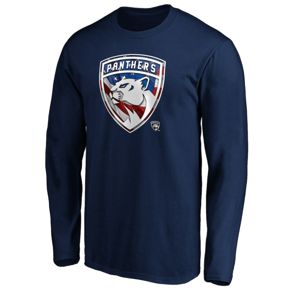 Florida Panthers Banner Wave Logo Long Sleeve T-Shirt Outlet