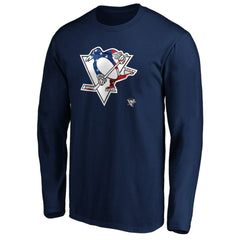 Pittsburgh Penguins Banner Wave Logo Long Sleeve T-Shirt For Sale