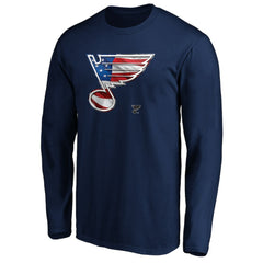 St. Louis Blues Banner Wave Logo Long Sleeve T-Shirt Sale