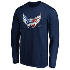 Washington Capitals Banner Wave Logo Long Sleeve T-Shirt Outlet