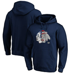 Chicago Blackhawks Banner Wave Logo Pullover Hoodie On Sale