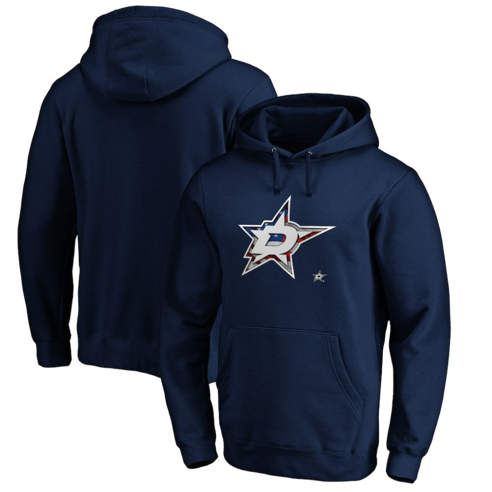 Dallas Stars Banner Wave Logo Pullover Hoodie Outlet