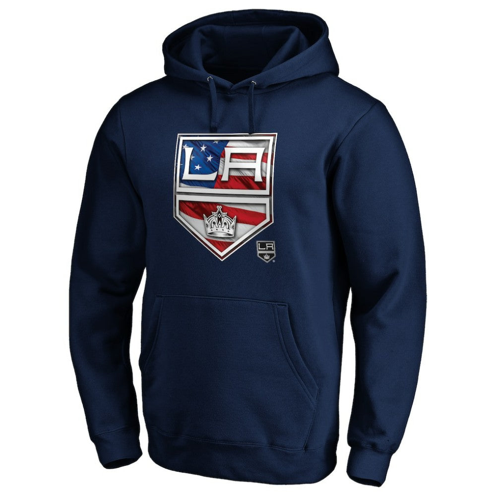 Los Angeles Kings Banner Wave Logo Pullover Hoodie Outlet