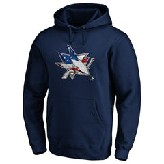 San Jose Sharks Banner Wave Logo Pullover Hoodie On Sale