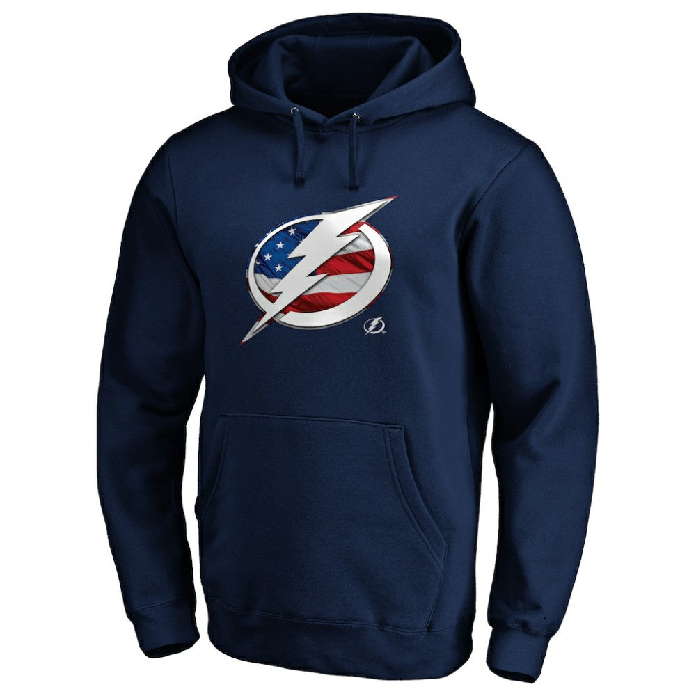 Tampa Bay Lightning Banner Wave Logo Pullover Hoodie On Sale