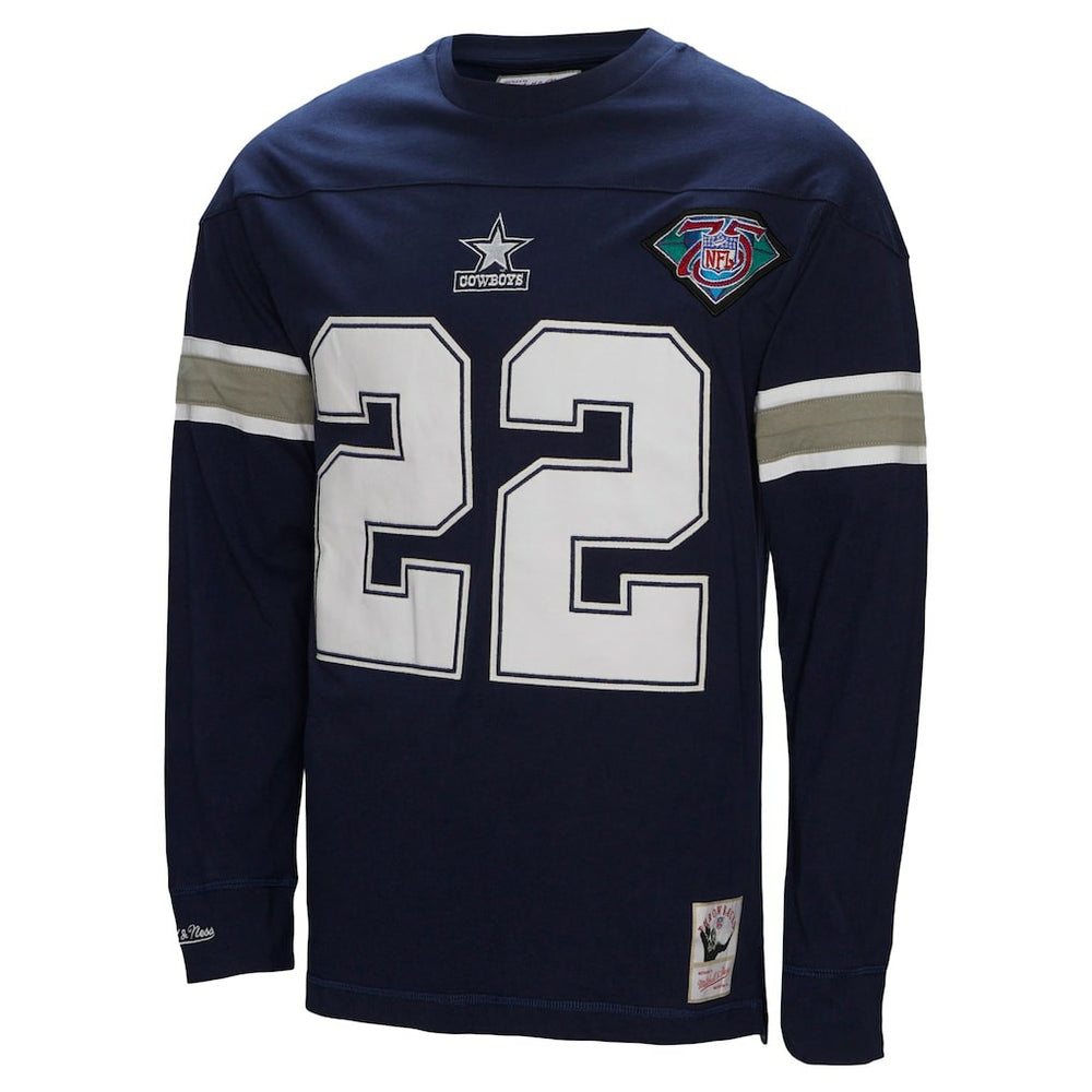 Dallas Cowboys Mitchell & Ness Emmitt Smith  Throwback Retired Player Name & Number Long Sleeve Top