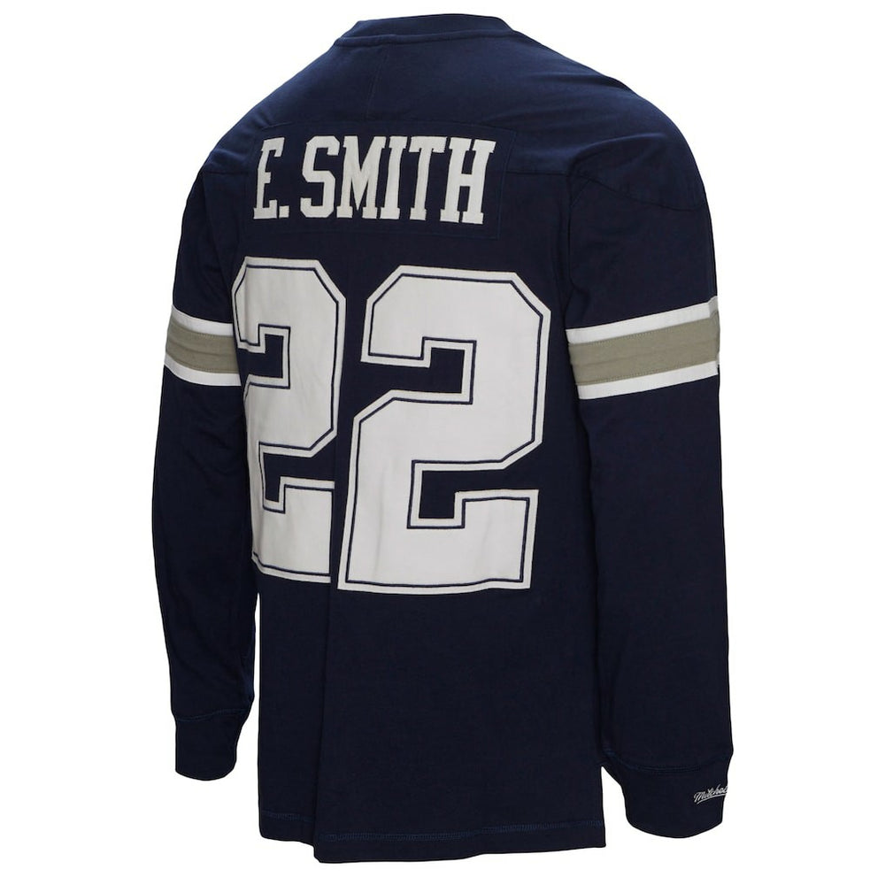 Dallas Cowboys Mitchell & Ness Emmitt Smith  Throwback Retired Player Name & Number Long Sleeve Top