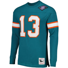 Miami Dolphins Mitchell & Ness Dan Marino  Throwback Retired Player Name & Number Long Sleeve Top