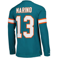 Miami Dolphins Mitchell & Ness Dan Marino  Throwback Retired Player Name & Number Long Sleeve Top