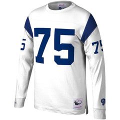 Los Angeles Rams Mitchell & Ness Deacon Jones  Throwback Retired Player Name & Number Long Sleeve Top