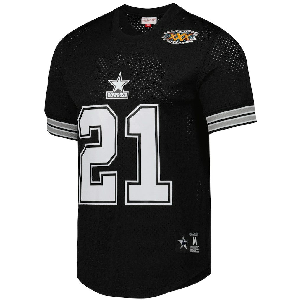 Dallas Cowboys Mitchell & Ness Deion Sanders  Retired Player Name & Number Mesh Top