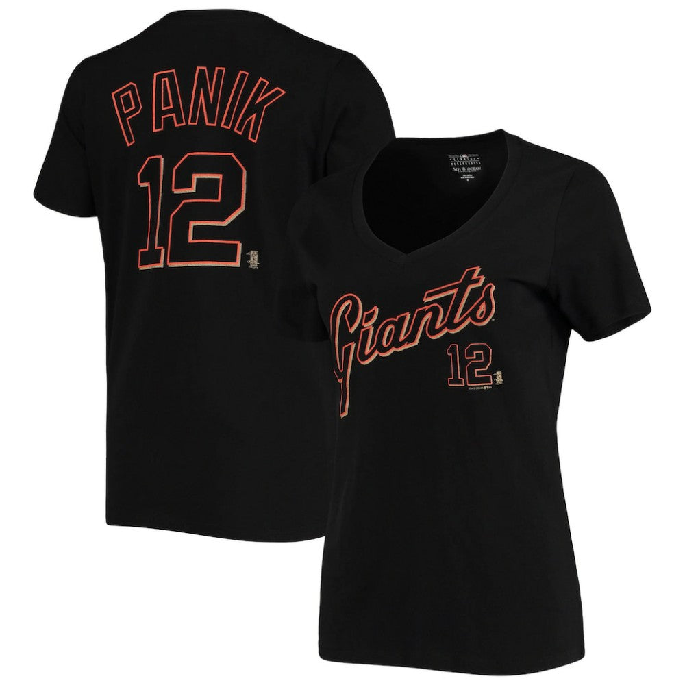 Joe Panik San Francisco Giants 5th & Ocean by New Era Women's Script Name and Number V-Neck T-Shirt Black | MLB Online