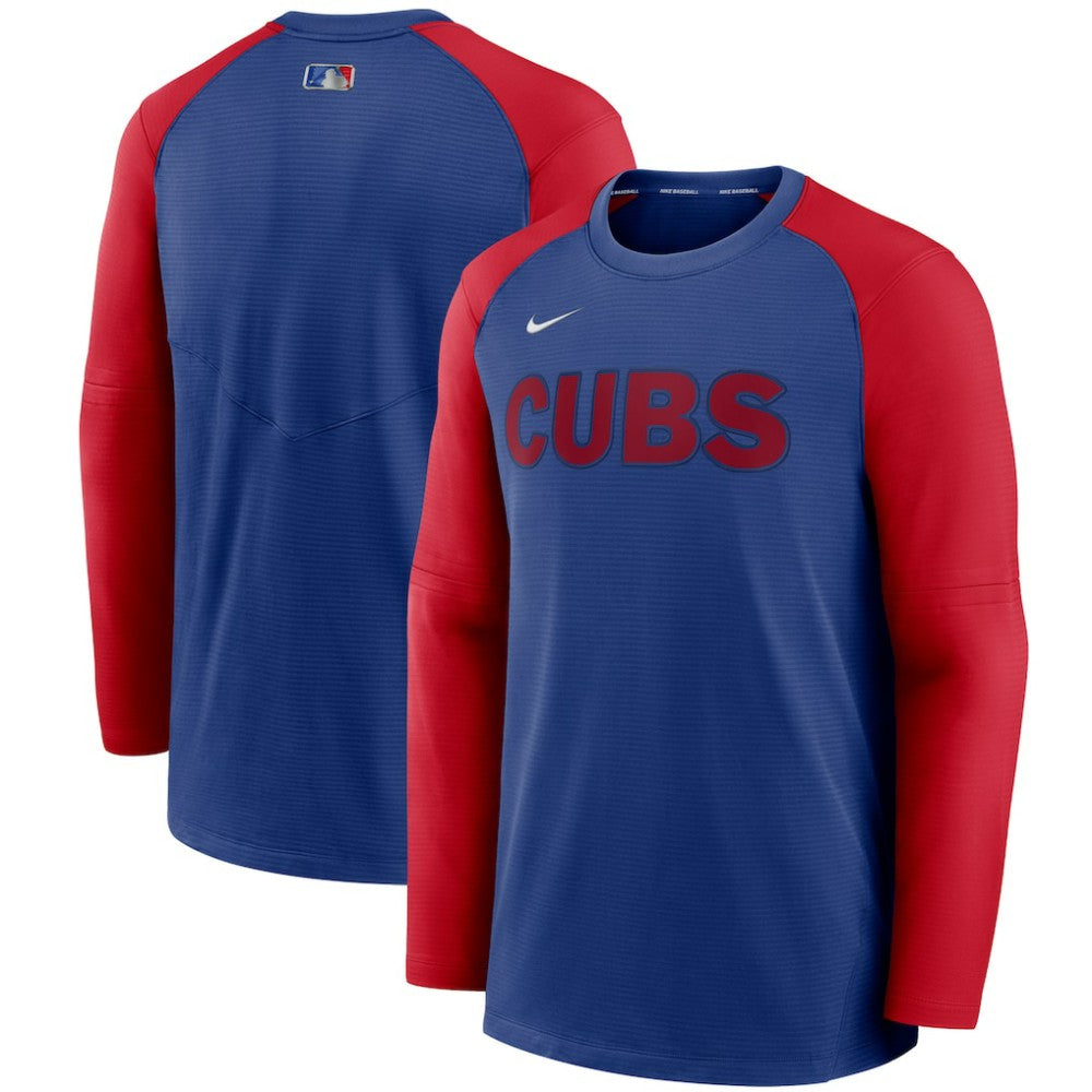 Chicago Cubs Nike Authentic Collection Pregame Performance Raglan Pullover Sweatshirt | MLB New
