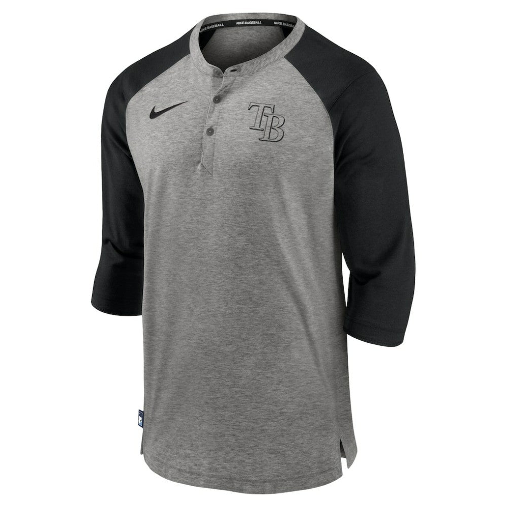 Tampa Bay Rays Nike Authentic Collection Flux Henley Raglan 3/4-Sleeve T-Shirt | MLB Near me