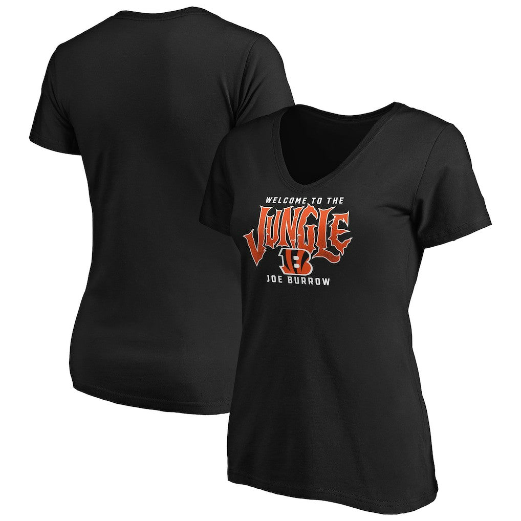 Cincinnati Bengals  Joe Burrow  Women's Jungle Joe V-Neck T-Shirt
