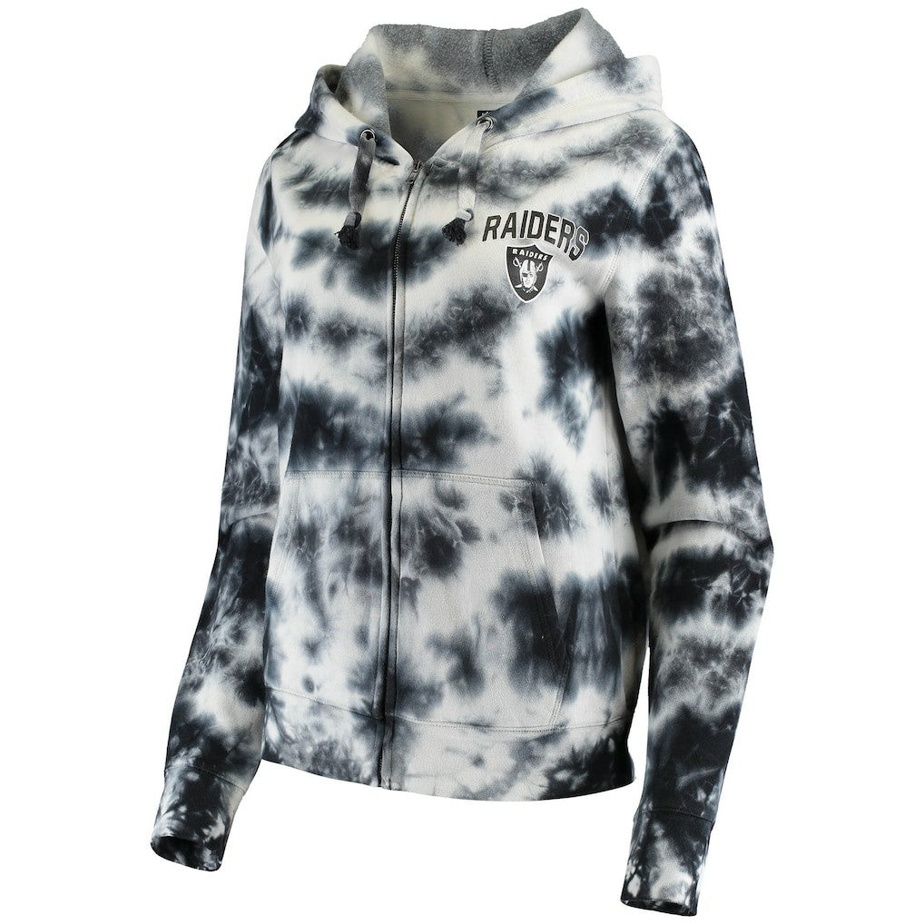 Las Vegas Raiders New Era Women's Tie Dye Fleece Full-Zip Hoodie