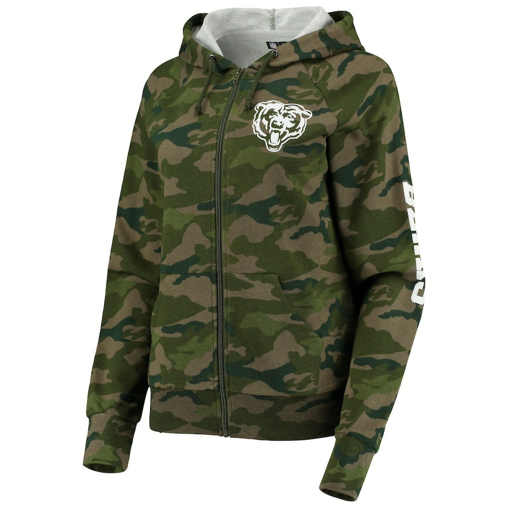 Chicago Bears New Era Women's Raglan Full-Zip Hoodie