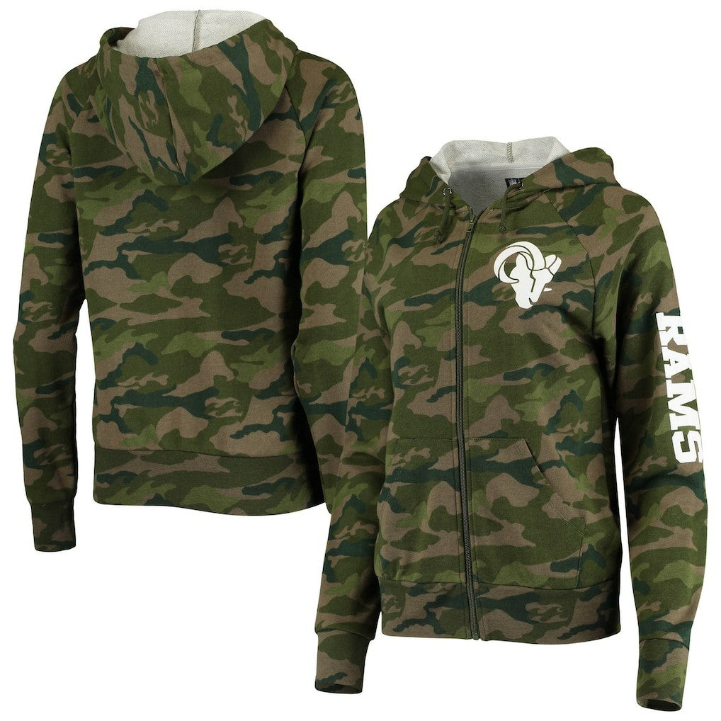Los Angeles Rams New Era Women's Raglan Full-Zip Hoodie