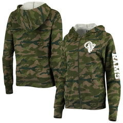 Los Angeles Rams New Era Women's Raglan Full-Zip Hoodie