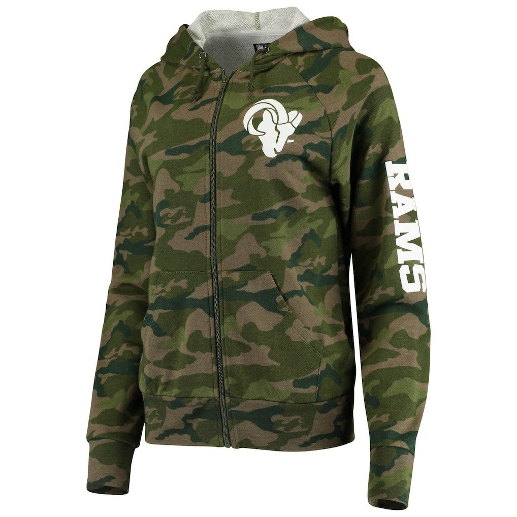 Los Angeles Rams New Era Women's Raglan Full-Zip Hoodie