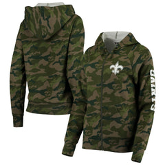New Orleans Saints New Era Women's Raglan Full-Zip Hoodie