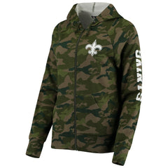 New Orleans Saints New Era Women's Raglan Full-Zip Hoodie